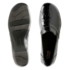 Clarks May Marigold Black Croco Slip-On Loafer -Fashion Shoe Store 26122617 6