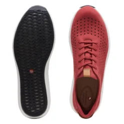 Clarks Un Rio Tie Red Nubuck Leather Sneaker -Fashion Shoe Store 26148718 7