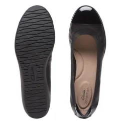 Clarks Elin Palm Black Leather Wedge Heel -Fashion Shoe Store 26149580 7