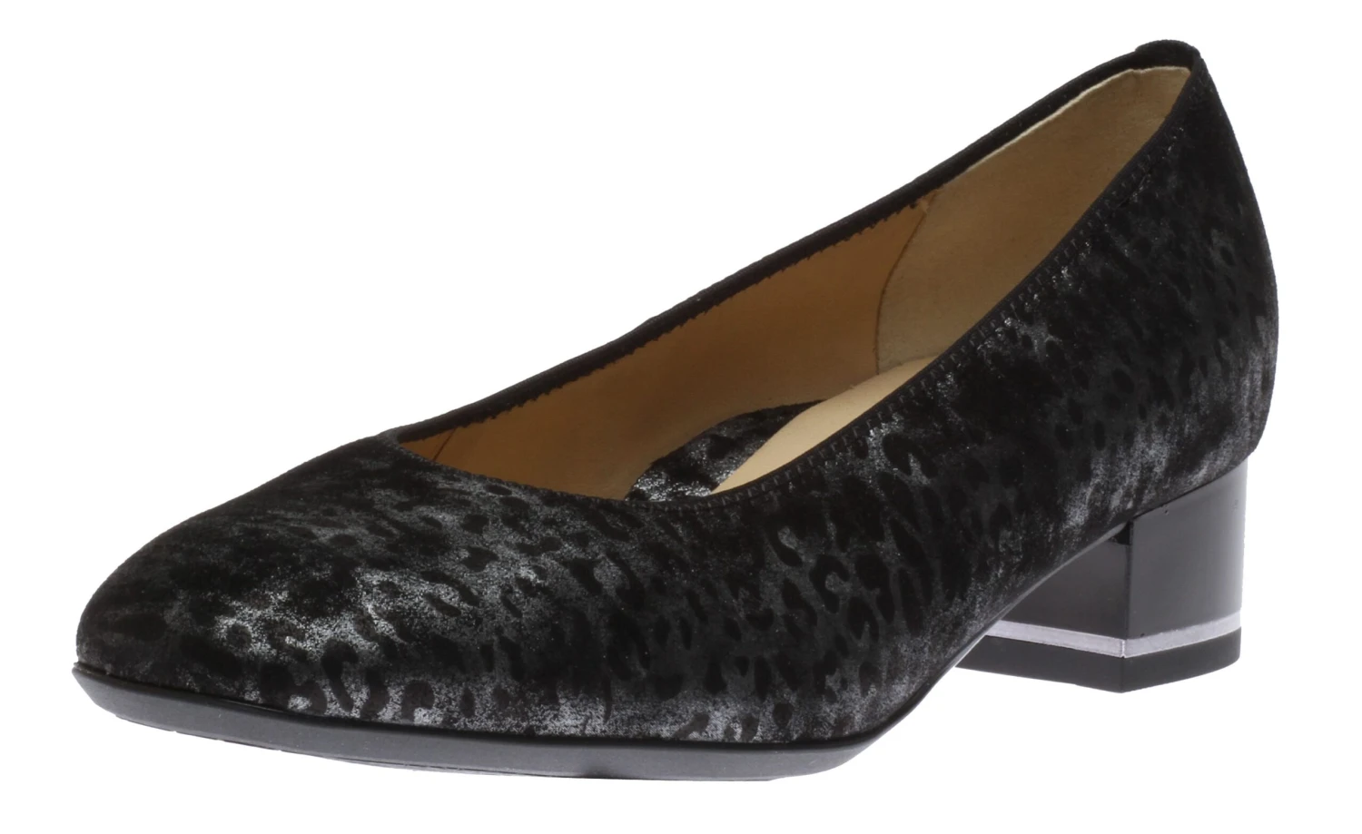Ara Gabrielle Black & Silver Animal Print Pump 1 Ara Gabrielle Black & Silver Animal Print Pump