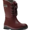 BOGS Amanda Plush Lace-Up Burgundy Women's Insulated Rain Boot