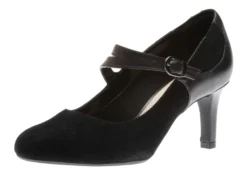 Clarks Dancer Reece Black Suede Mary Jane Pump