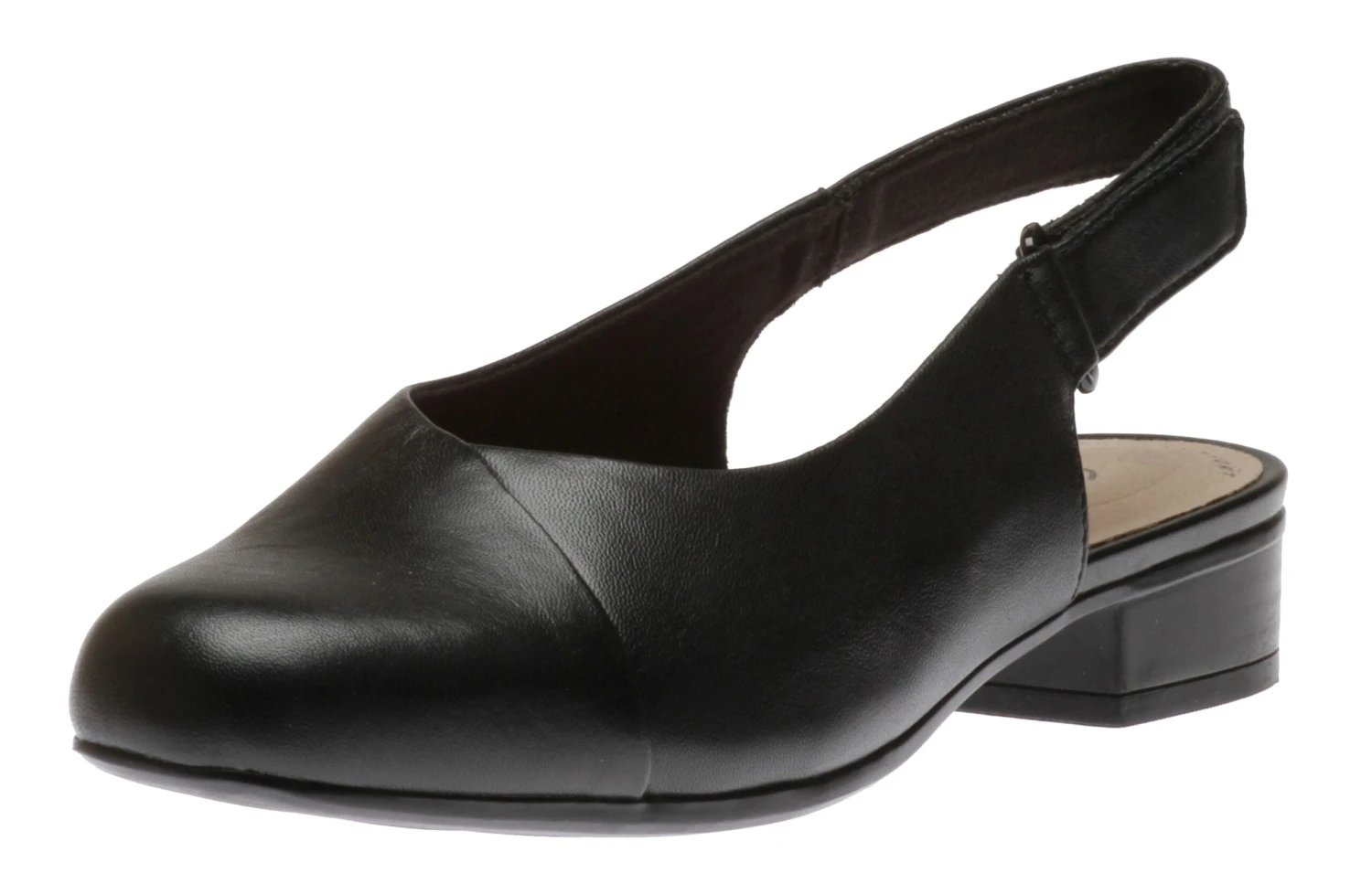 Clarks Juliet Pull Black Leather Slingback Heel 1 Clarks Juliet Pull Black Leather Slingback Heel