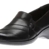 Clarks May Marigold Black Leather Slip-On Dress Loafer