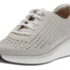 Clarks Un Rio Tie White Nubuck Leather Sneaker