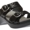 Dansko Sophie Black Drizzle Suede Leather Slide Sandal