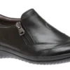 Kara Faraday Black Leather Zipper Slip-On Shoe