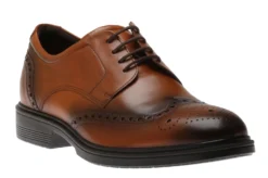ECCO Lisbon Amber Brown Leather Brogue Dress Shoe