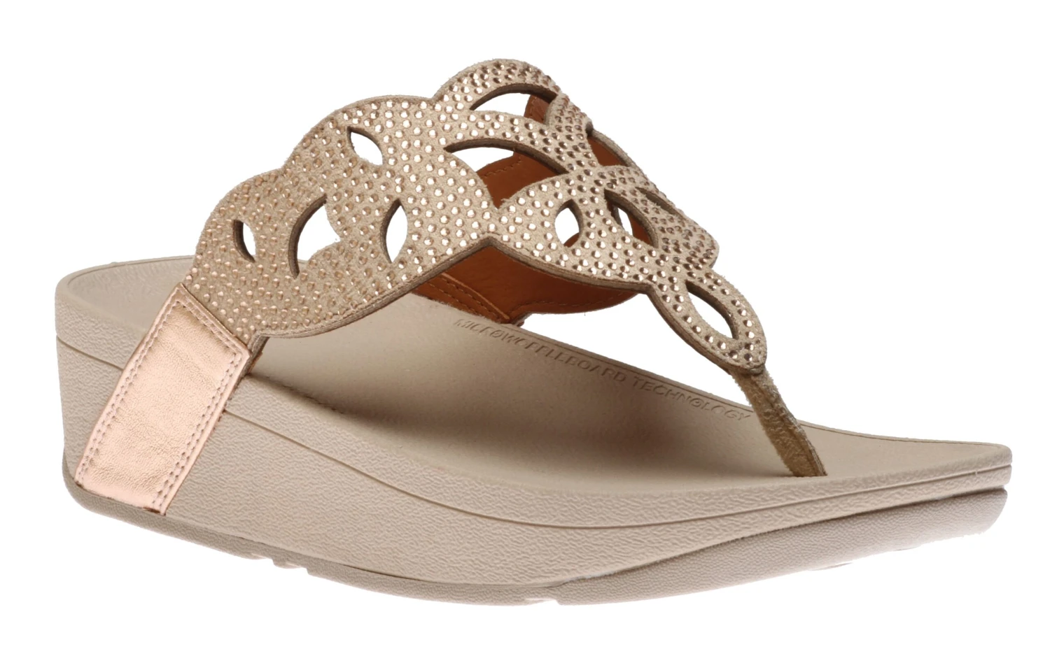 Elora Crystal Rose Gold Thong Sandal 1 Elora Crystal Rose Gold Thong Sandal