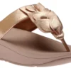 Fino Rose Gold Leather Thong Sandal