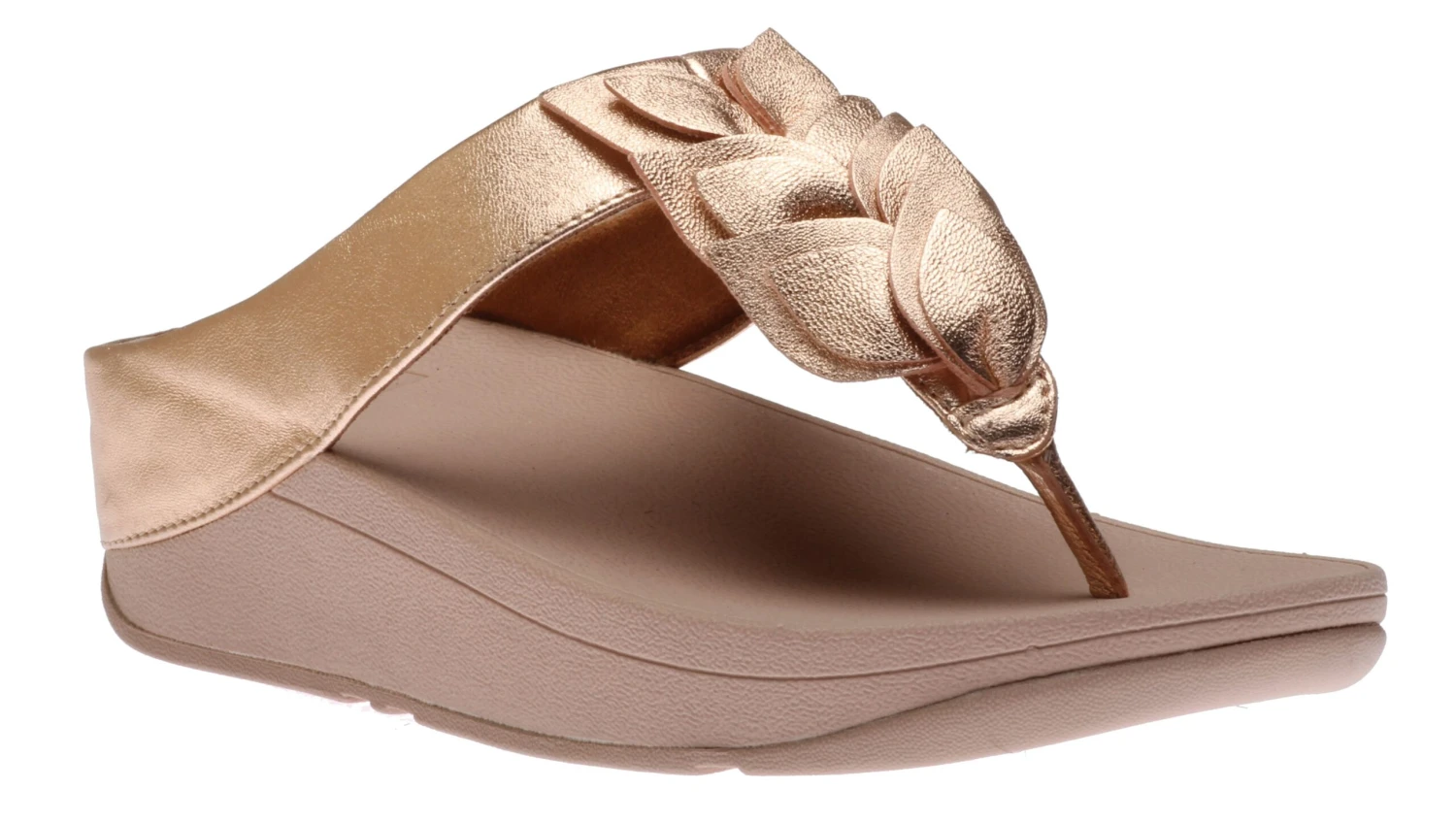 Fino Rose Gold Leather Thong Sandal 1 Fino Rose Gold Leather Thong Sandal