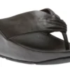 Twiss Black Leather Thong Sandal
