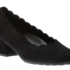 Gabor 02.211.47 Black Suede Leather Scalloped Block Heel
