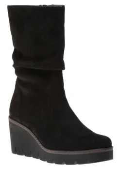Gabor 34.781.40 Black Wedge Slouch Mid-Calf Boot