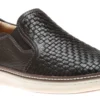McGuffey Woven Black Leather Slip-On Sneaker