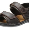 Josef Seibel Rafe Brown Moro Black Leather Sandal