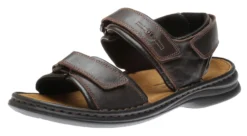 Josef Seibel Rafe Brown Moro Black Leather Sandal