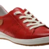Josef Seibel Caren 01 Red Leather Lace-Up Sneaker