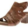 Josef Seibel Sunny 02 Nut Brown Perforated Cutout Leather Heel Sandal
