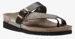 Mephisto Helen Mix Black Gold Cuba Leather Thong Sandal