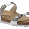 Mephisto Norie Silver Fiori Crystal Embellished Buckle Slide Sandal