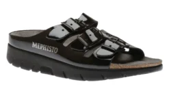 Mephisto Zach Black Patent Slide Sandal