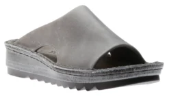 Ardisia Grey Leather Slide Sandal