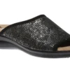 Ladies Black Silver Slide Sandal
