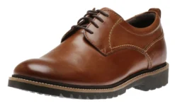 Rockport Marshall Dark Brown Leather Plain Toe Oxford Dress Shoe -Fashion Shoe Store ROCMARSHALL06 scaled