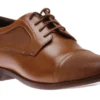 Rockport Saxxen Cognac Brown Leather Wingtip Oxford Dress Shoe