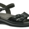 Duo Black Leather Strap Sandal