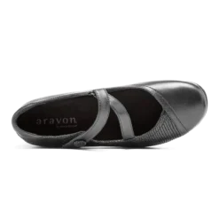 Portia Black Mary Jane Low Heel -Fashion Shoe Store arvportia01c