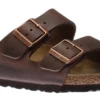 Birkenstock Arizona Hard Footbed Habana Brown Oiled Leather Slide Sandal