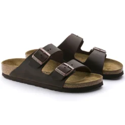 Birkenstock Arizona Hard Footbed Habana Brown Oiled Leather Slide Sandal -Fashion Shoe Store birarizona22d