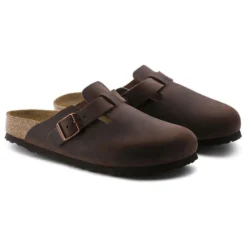 Birkenstock Boston Habana Brown Oiled Leather Soft Footbed Clog -Fashion Shoe Store birboston02d