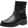 Double Zipper Grip Black Winter Boot