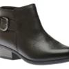 Clarks Addiy Kara Black Leather Ankle Boot