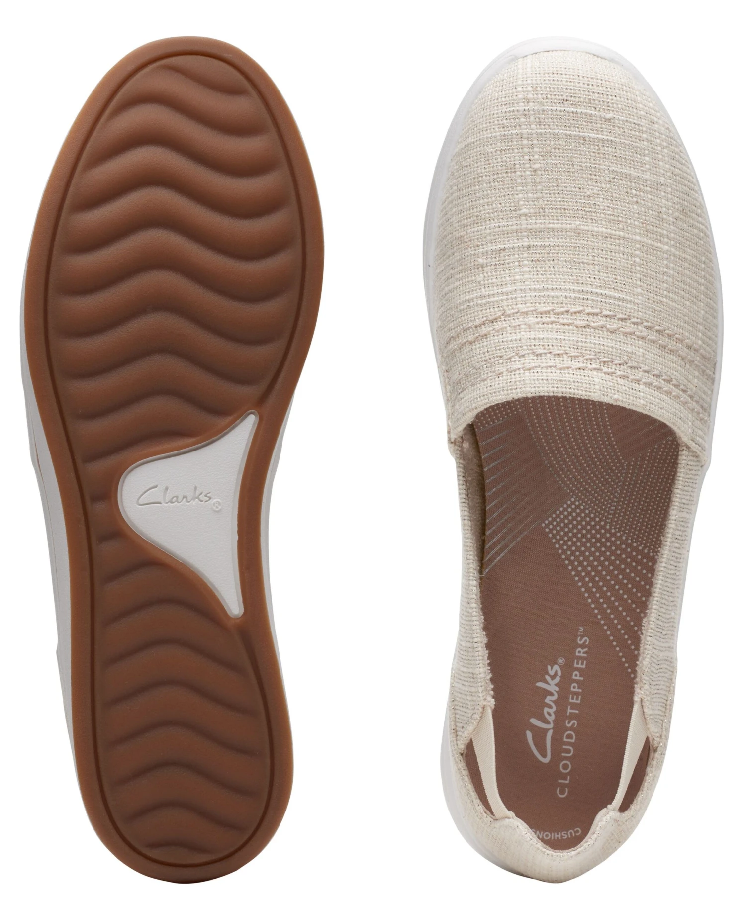 Clarks Breeze Step Beige Canvas Slip-On Sneaker 2 Clarks Breeze Step Beige Canvas Slip-On Sneaker - Image 2