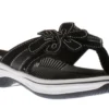 Clarks Brinkley Flora Black White Thong Sandal