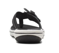 Clarks Brinkley Flora Black White Thong Sandal -Fashion Shoe Store clabrinkleyf01c