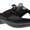 Clarks Brinkley Flora Black Patent Thong Sandal