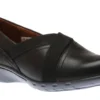 Penfield Envelope Black Leather Slip-On Flat