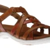 Rubey Woven Tan Brown Leather Sandal