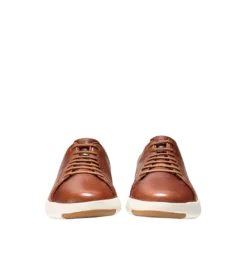 Cole Haan GrandPrø Brown Leather Lace-Up Tennis Sneaker -Fashion Shoe Store coltennis06b