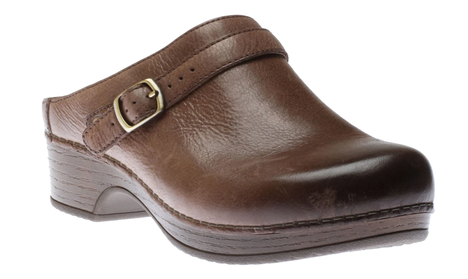 Dansko Berry Brown Milled Burnished Leather Clog 1 Dansko Berry Brown Milled Burnished Leather Clog