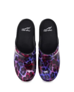Dansko Professional Painted Leopard Patent Clog -Fashion Shoe Store danprofplp01f