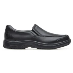Battery Park Service Black Leather Slip-On Shoe -Fashion Shoe Store dunbatterysr01d