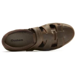 FitSmart Brown Leather Fisherman Sandal -Fashion Shoe Store dunfitsmart02e