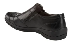 Kara Faraday Black Leather Zipper Slip-On Shoe -Fashion Shoe Store earfaraday01c