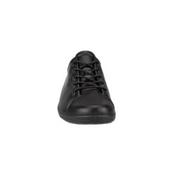 ECCO Soft 2.0 Black Leather Black Sole Lace-Up Sneaker -Fashion Shoe Store ecc20650301g